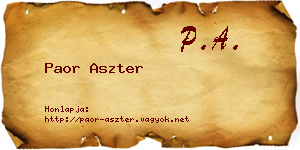 Paor Aszter névjegykártya